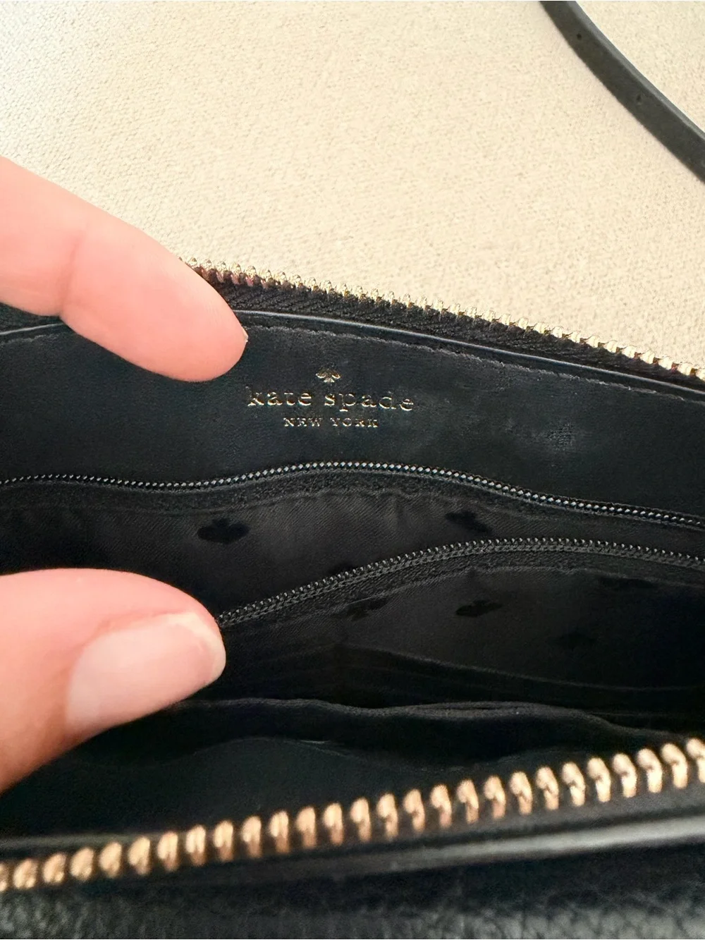 kate spade black pebbled leather crossbody wallet bag - Picture 7 of 7